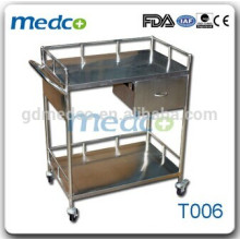 Trolley hospitalar de aço inoxidável com gavetas T006